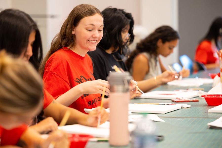 Student during an art class